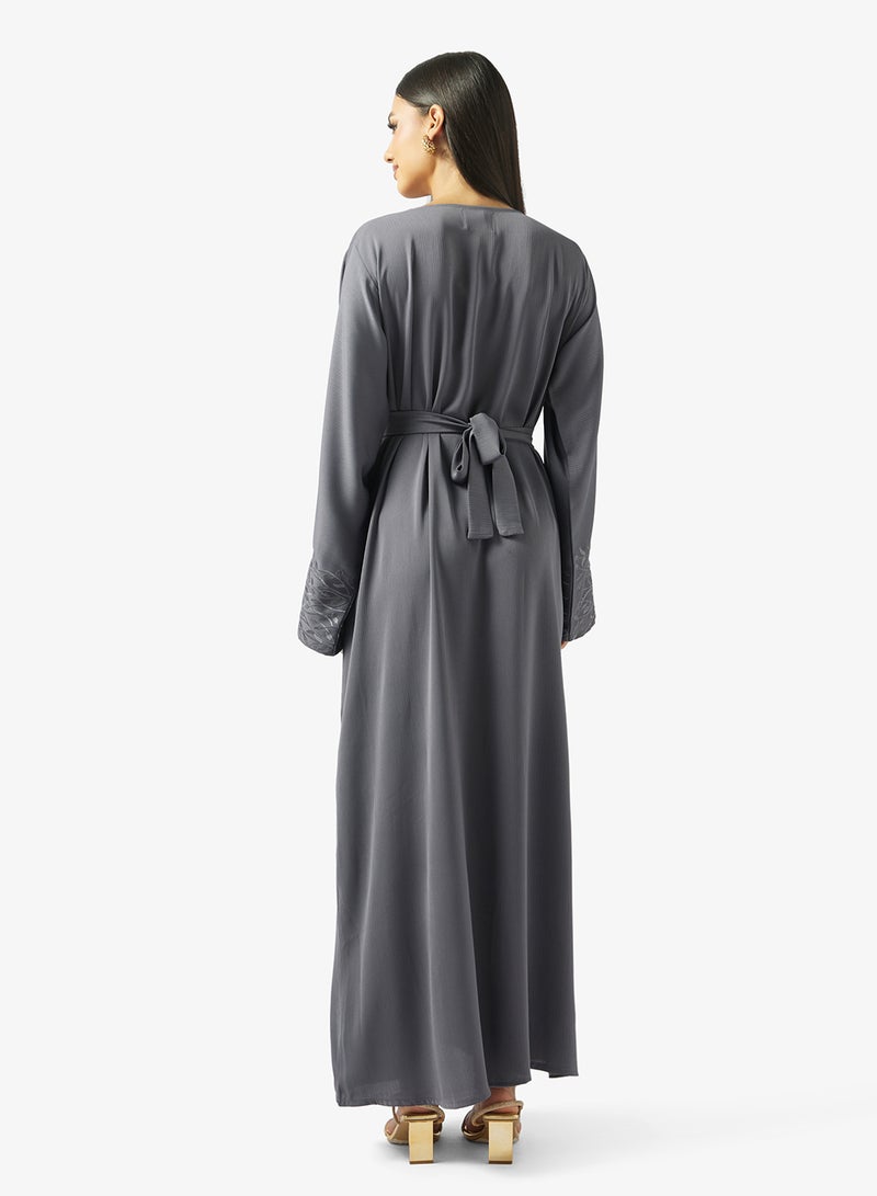 hayas closet Emroidered Belted Jalabiya - Image 2